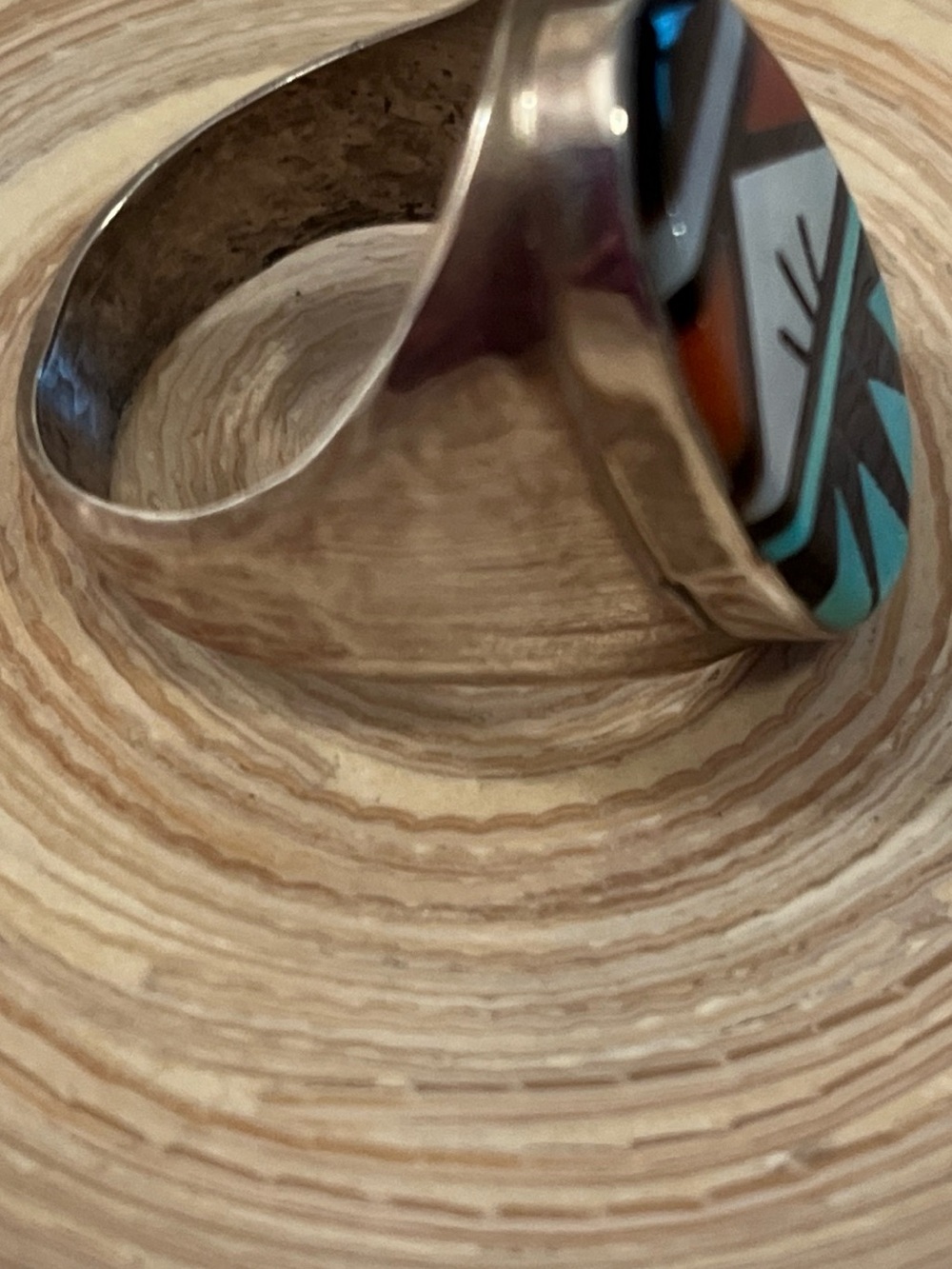 Native American  Men’s Zuni Inlay Ring - Picture 5 of 13